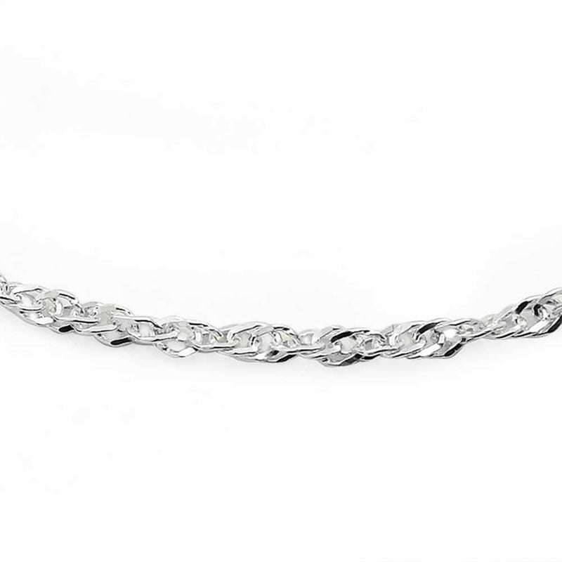 [Australia] - Singapore Chain Twisted Curb Anklet For Teen Ankle Bracelet For Women 925 Sterling Silver 9 or 10 Inch Made In Italy 10.0 Inches 