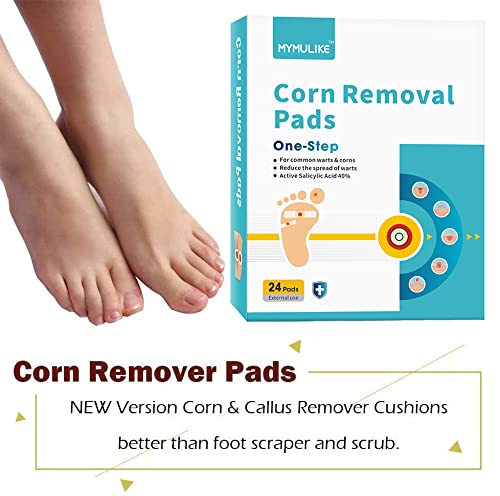 [Australia] - MYMULIKE Corn Removal Pads, Wart Remover, Corn Removal Plaster, Corn Removal Relief Corn Pain and Foot Care (24 Count) 24 Count (Pack of 1) 