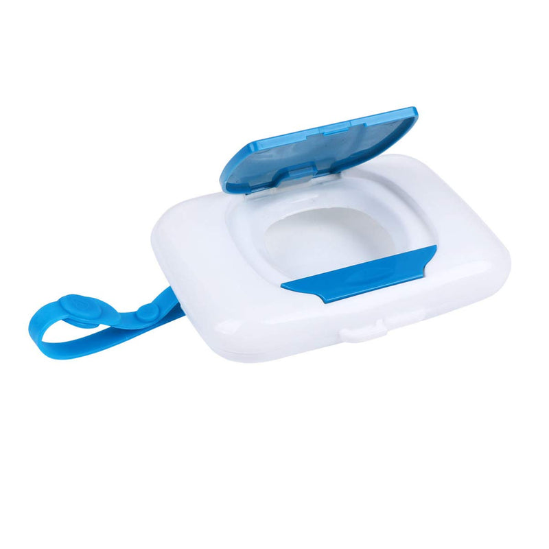 [Australia] - Healifty Wet Wipe Box Portable Refillable Baby Wipes Dispenser Holder Wipes Carrying Case for Travel Home Office (Blue) 1 Count (Pack of 1) Blue 