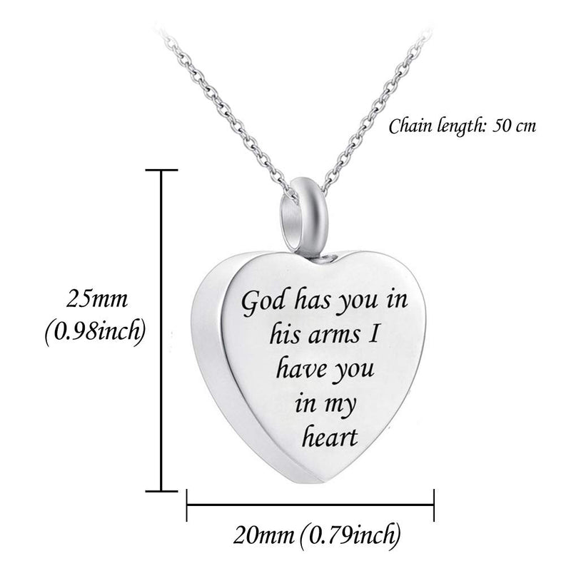 [Australia] - God has You in his arms with Angel Wing Charm Cremation Ashes Jewelry Keepsake Memorial Urn Necklace with Birthstone Crystal March 