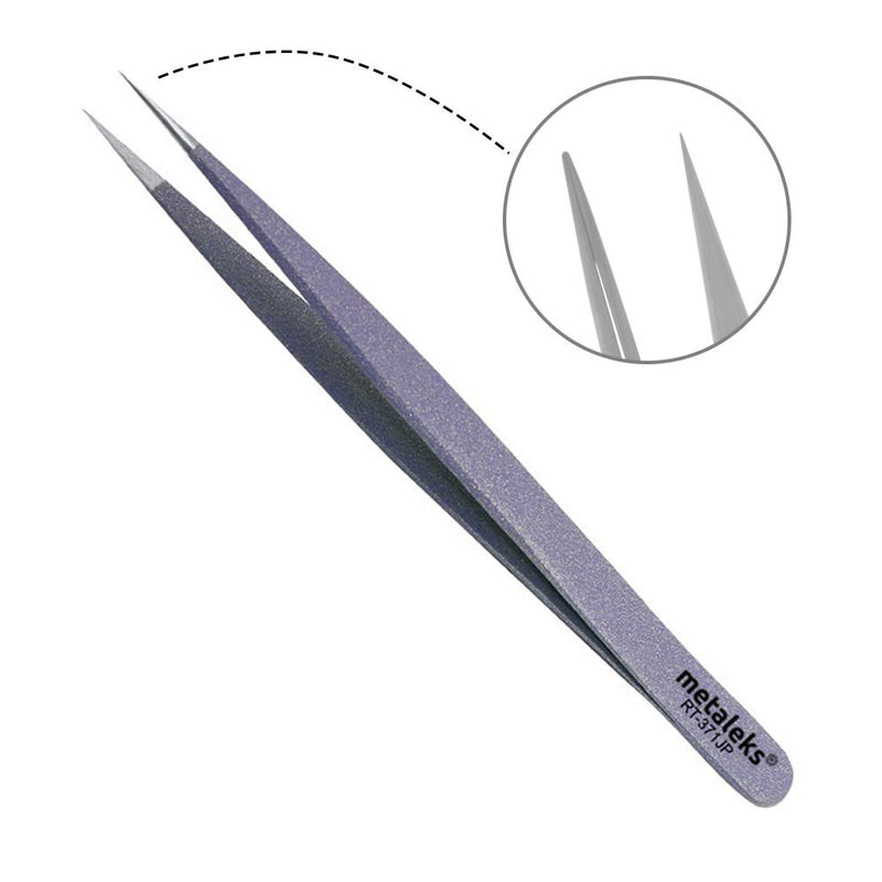 [Australia] - Tweezers for Eyelash Extension Hand Crafted Surgical Stainless Steel Metallic Purple Powder Coated (Supper Straight Tip.) Supper Straight Tip. 