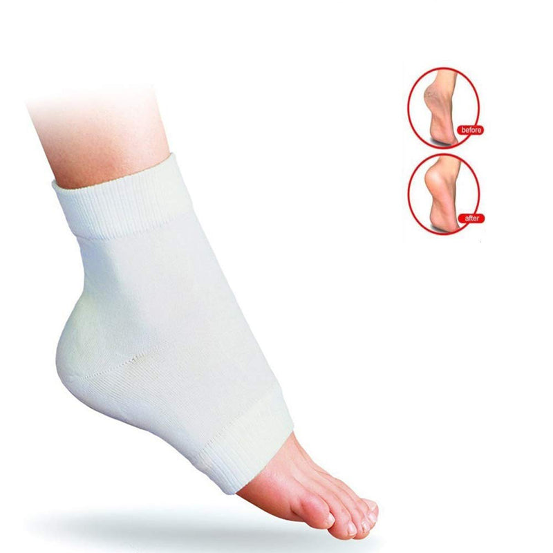 [Australia] - Dr.Pedi Moisturizing Heel Socks for Cracked Heel Sleeves Foot Cream for Dry Cracked Feet Gel Socks 2Pair (Black+White) Black+White 