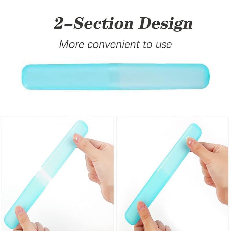 [Australia] - 2 Pcs Toothbrush Case, Toothbrush Travel Case Cover, Portable Toothbrush Storage Case, Sutiable for Home Travel Outdoor Camping Hiking Business Trip White Blue 