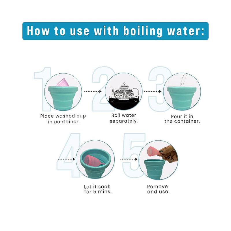 [Australia] - Sirona Menstrual Cups Container Foldable Sterilizing Silicone - 1 Unit | Microwave Friendly | Foldable Menstrual Cup Sterilizer 