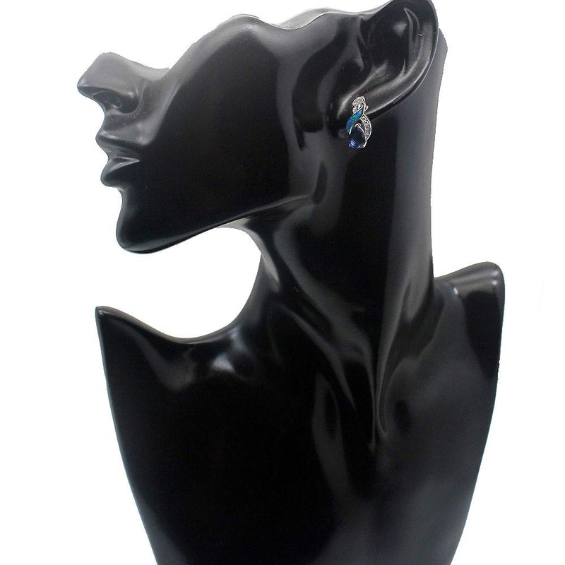 [Australia] - Hermosa Jewelry Sets Australian Opal Blue Sapphire Necklace Earrings JS3 
