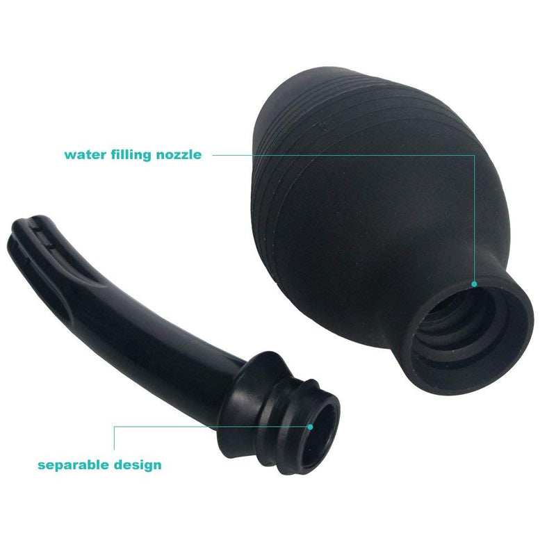 [Australia] - JIAHAO Anal Douche Enema Bulb Vaginal Douche Enema Cleaner for Women’s or Man’s Health (Black) Black 