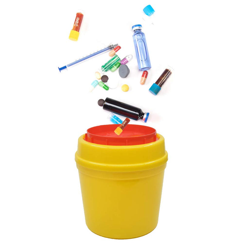 [Australia] - 4-Pack Sharps Container（1/2 Quart),Tattoo Supplies Small Sharp Needle Disposal Containers,Biohazard Medical Containers Sharps Box for Home and Travel Use 