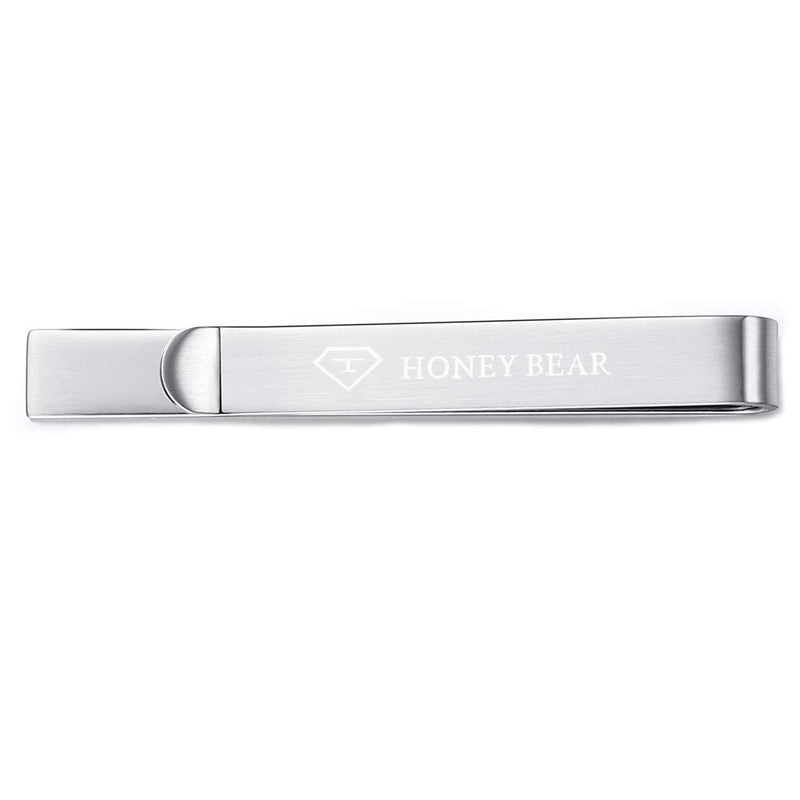 [Australia] - HONEY BEAR Mens Initial Alphabet Letter Tie Clip Bar Normal Size Gift 5.4cm A 