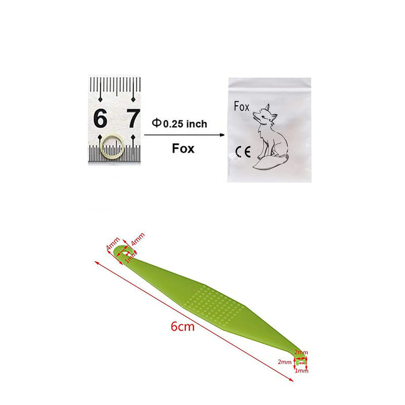 [Australia] - Orthodontic Elastic Rubber Bands and Placers, 500 Pcs Dental Rubber Traction Bands, 5 Pcs Elastic Placer for Braces (1/4",Fox) 1/4" 