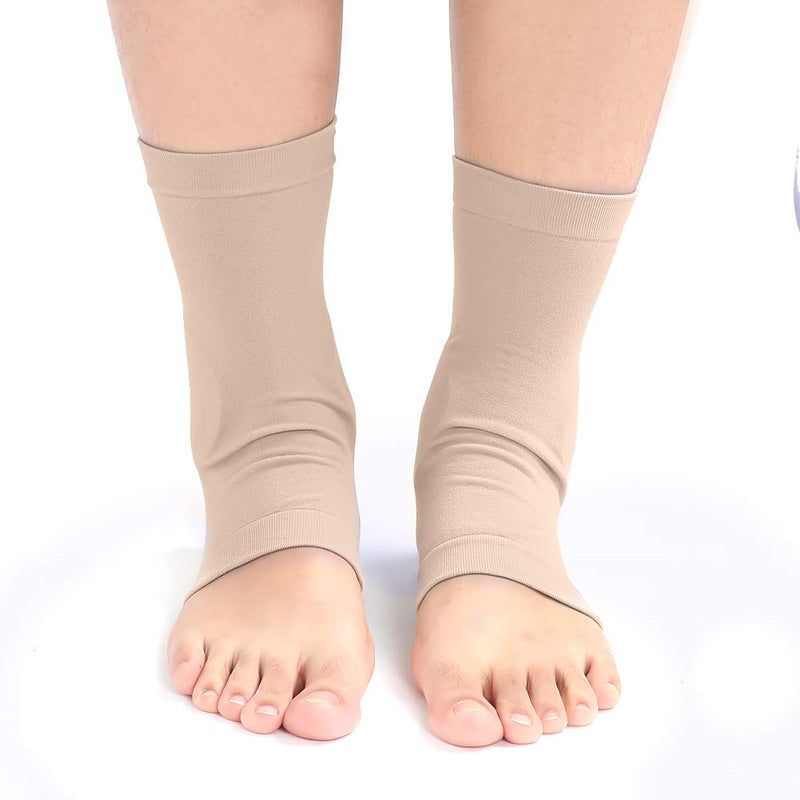 [Australia] - Soft Elastic Ankle Protection Sleeve Silicone Protective Pad Breathable Foot Heel Crack Sock Ankle Bone Protection Socks for Boots, Skates, Splints 