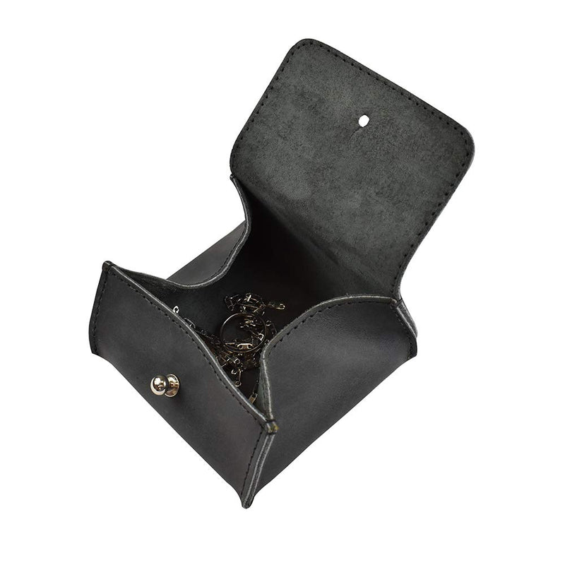 [Australia] - Hide & Drink, Leather Jewelry Pouch, Mini Travel Size Box, Rings & Precious Articles Storage Organizer, Groom & Bridesmaid Wedding Gifts, Handmade :: Charcoal Black 