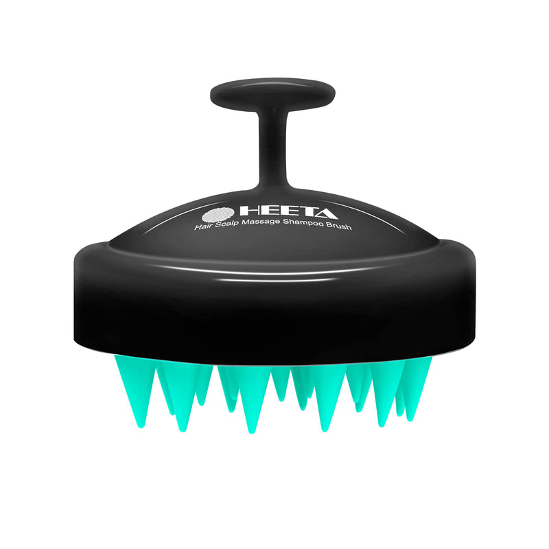 [Australia] - HEETA Scalp Massager Hair Growth, Shampoo Brush with Soft Silicone Bristles for Hair Care and Head Relaxation, Ergonomic Scalp for Women/Men/Pet-Turquoise&Black 04-turquoise&black 