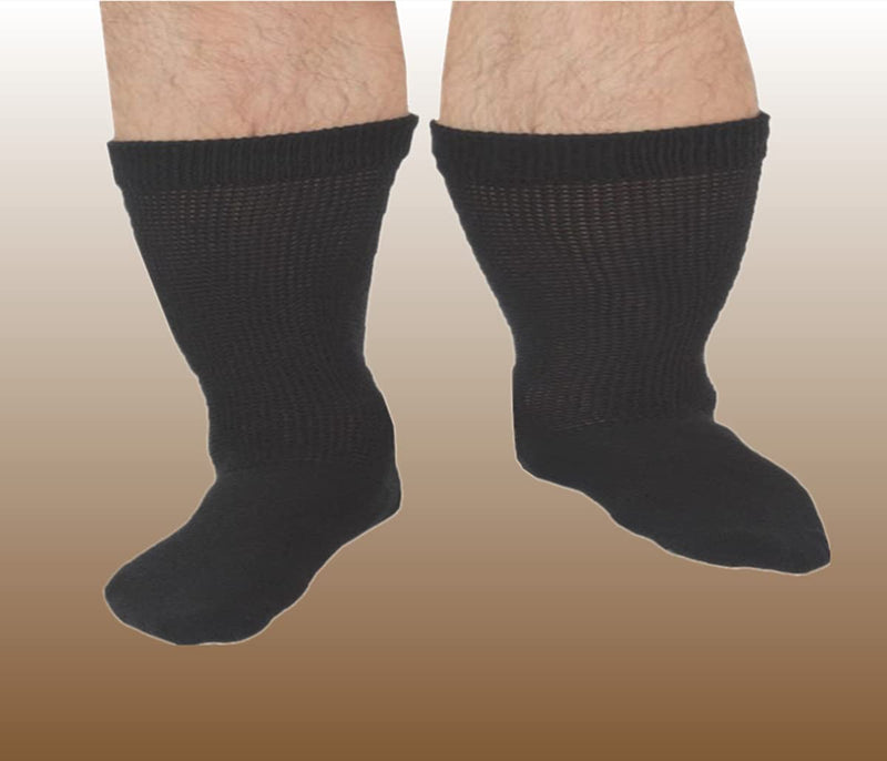 [Australia] - Extra Width Socks for Lymphedema & Diabetic, Bariatric Sock Stretches up to 30" for Swollen Feet(3 Pairs) 