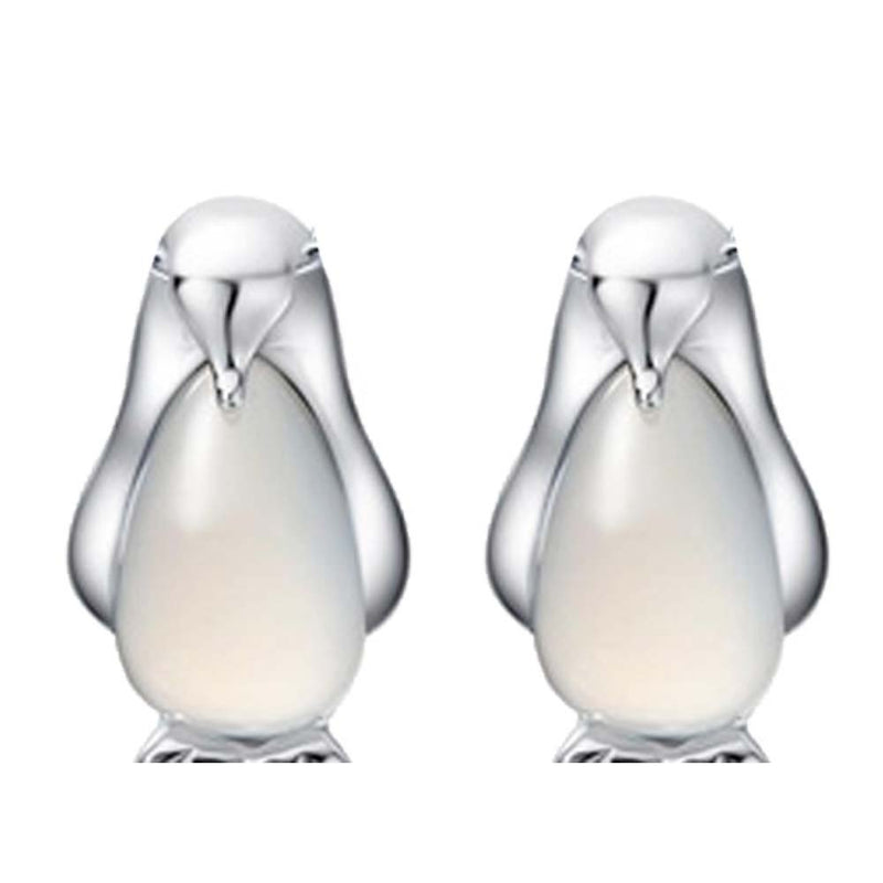 [Australia] - findout Sterling Silver Penguin Opal Pendant Necklace + Earrings Set, with 18 in Curb Chain(1733) 
