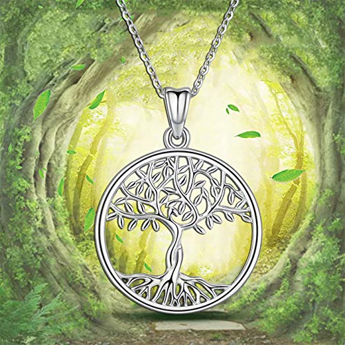 [Australia] - Tree of Life Necklace 925 Sterling Silver Family Tree Pendant 18" Chain,Dainty Tree of Life Pendant Charm Jewelry for Women Mom Grandma Teen Girls with Fine Jewelry Box 