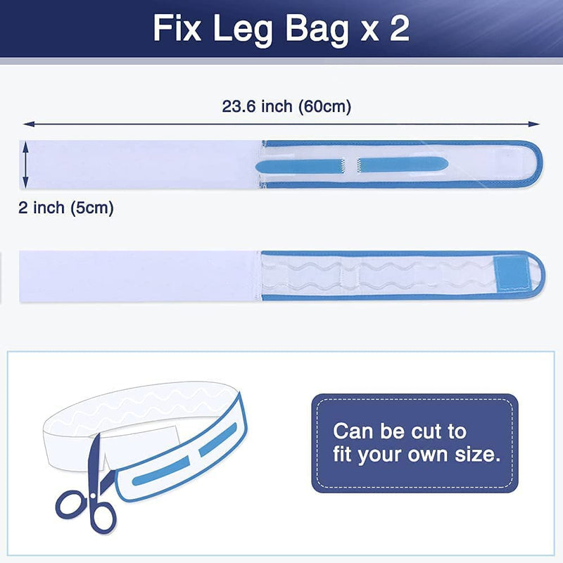 [Australia] - Catheter Leg Bag Holder Foley Catheter Urine Drainage Bag Support Fix Straps with Extra Padded and Soft Elastic Fabric (Pack of 2) 