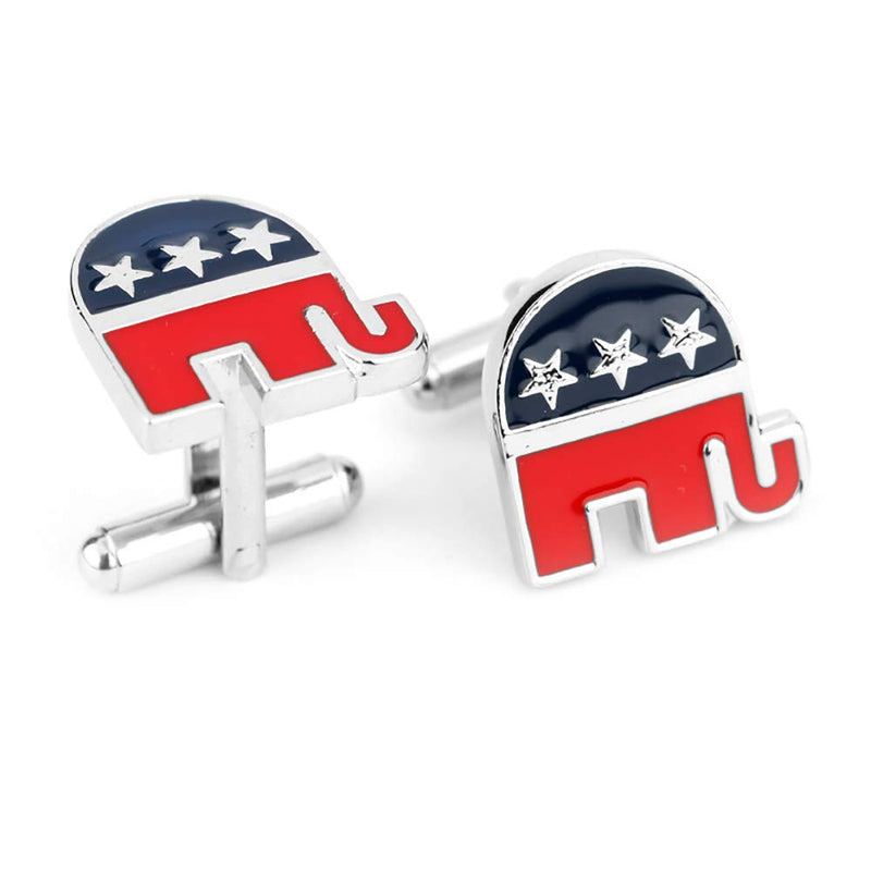 [Australia] - Backyard Blasters Mens Classic Cuff Links - United States Republican Party Badge Elephant Cufflink Business Wedding Shirts 