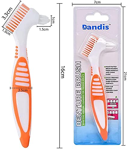 [Australia] - Chargenyang Denture Brush Dual Head Toothbrushes Hard Denture Cleaning Brush Denture Toothbrush Cleaning Brush False Teeth Brush Toothbrush(3PACK) 