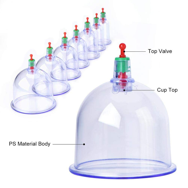 [Australia] - Cupping Massage Cups, Vacuum Suction Cupping Cups for Muscle and Joint Pain with a Suction Pump to Activate the Skin, Clear Stretch Marks 