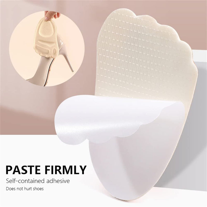 [Australia] - Metatarsal Pads for Women Forefoot High Heels Shoes Insoles Thickened Anti-Sliding Pads Shock Cushioning Foot Pad Shoe Inserts 4 Pairs（Black + Beige） 