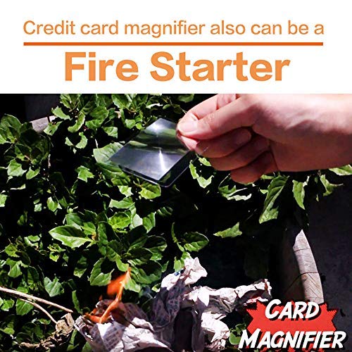 [Australia] - MagDepo 6 Pack Credit Card Size Magnifier Ruler Fire Starter Magnifying Glass Wallet Pocket Magnifier for Reading Small Print, Maps, and Books -Green Green 