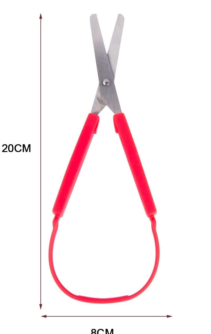 [Australia] - 2-Pack Loop Scissors Grip Scissors Loop Handle Self-Opening Scissors Adaptive Cutting Scissors for Children and Adults Special Needs,Paper Work ,Sewing Work ,Artcraft 