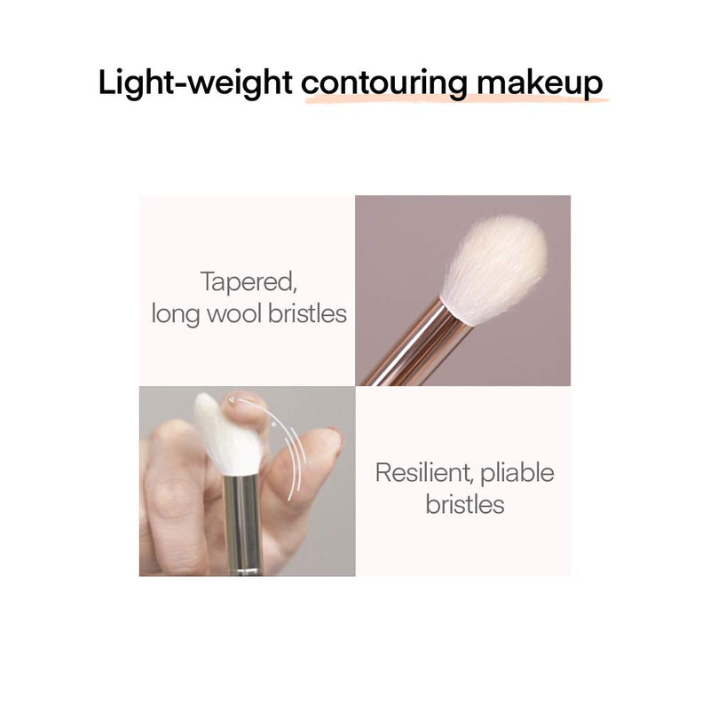 [Australia] - THE TOOL LAB 159 Contour & Highlight Brush - Contour Highlights Powder Cheek Makeup Brush Face Brush -Premium Quality Natural Hair Bristles Cosmetic 