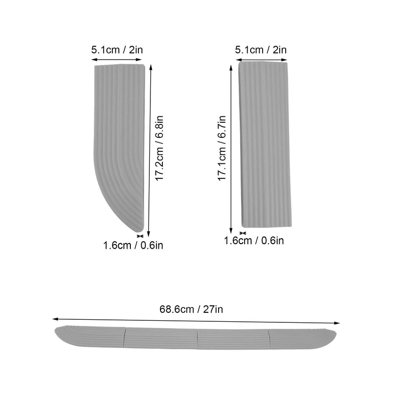 [Australia] - GLOGLOW 4Pcs Rubber Wheelchair Ramp, Universal Sweeper Door Sill Stair Wheelchair Door Sill for Thresholds Doorways Bathroom(grey) Grey 