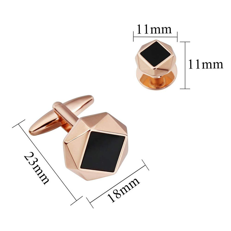 [Australia] - HAWSON Enamel Jewelry Cufflinks and Studs Set for Men - Best Gifts for Wedding Business Formal Event Rose Gold 