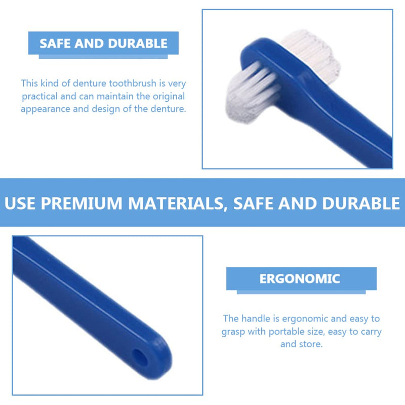 [Australia] - Artibetter Denture Dual Head Toothbrushes Hard Denture Cleaning Brush Denture Cleaning Brush False Teeth Brush Toothbrush for False Teeth Cleaning 