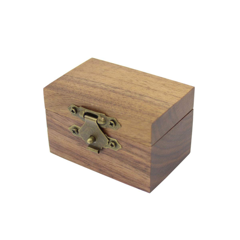 [Australia] - Rustic Wooden Walnut Engagement Ring Box, Solid Wood Ring Box for Proposal Wedding Ring Storage 