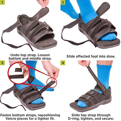 [Australia] - BraceAbility Post-op Shoe for Broken Foot or Toe | Medical / Surgical Walking Shoe Cast Boot, Stress Fracture Brace & Orthopedic Sandal with Hard Sole (LARGE - FEMALE) Large (Pack of 1) 