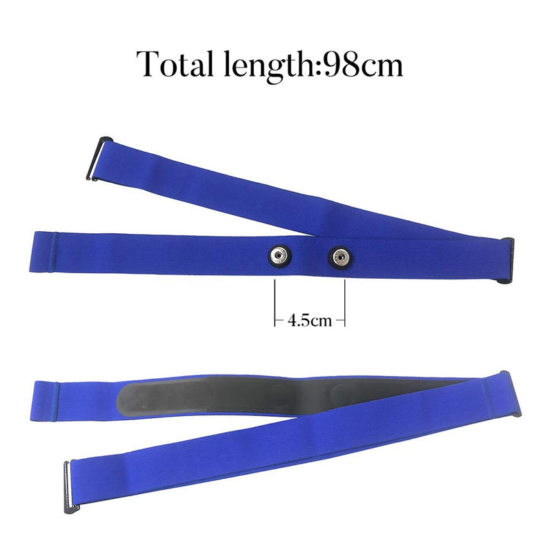 [Australia] - TAOPE Elastic Sport Heart Rate Monitor Adjustable Chest Mount Belt Strap Bands Fitness Equipment Garmin Wahoo Polar Navy Blue Strap 