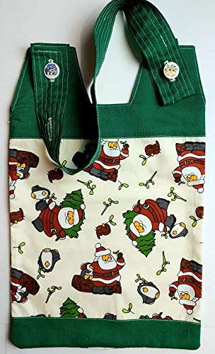 [Australia] - 100% Cotton Catheter Night Bag Holder with Handle. Festive Season. Santa. Cover for a Catheter Night Bag. 