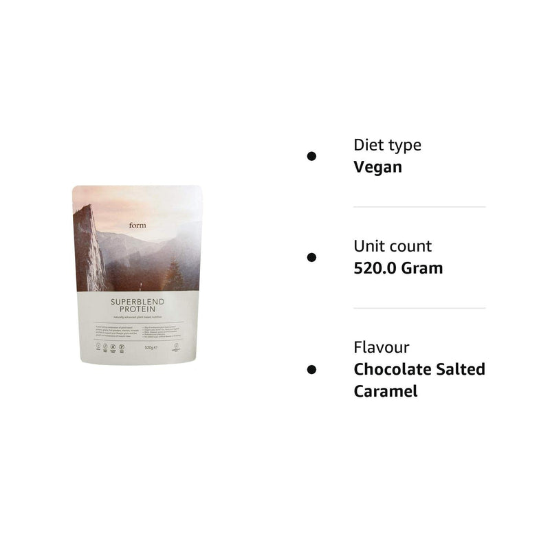 [Australia] - Form Superblend Protein - Vegan Protein Powder with Superfoods, Vitamins and Minerals (Chocolate Salted Caramel) Chocolate Salted Caramel 520 g (Pack of 1) 