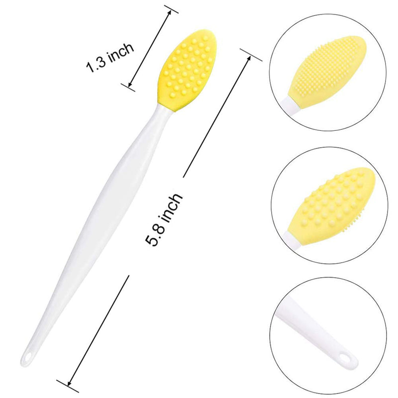 [Australia] - 4 Pcs Lip Brush Tool Lip Scrub Brush Double-Sided Silicone Exfoliating Lip Brush lip-1 