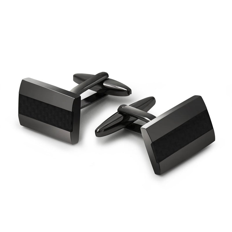 [Australia] - Mr.Van Men's Cufflinks Handcrafted Carbon Fiber Rhodium Plated Cuff Links Sets for Wedding Business 01 