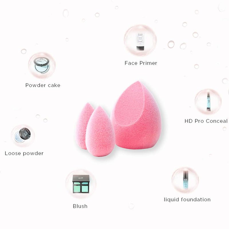 [Australia] - JUNO & Co. Microfiber Sponge, Latex-Free, Dual Layer Technology, Flawless Makeup Blender for Foundations, Powders and Creams (Rose Love Bundle) Rose Love Bundle 