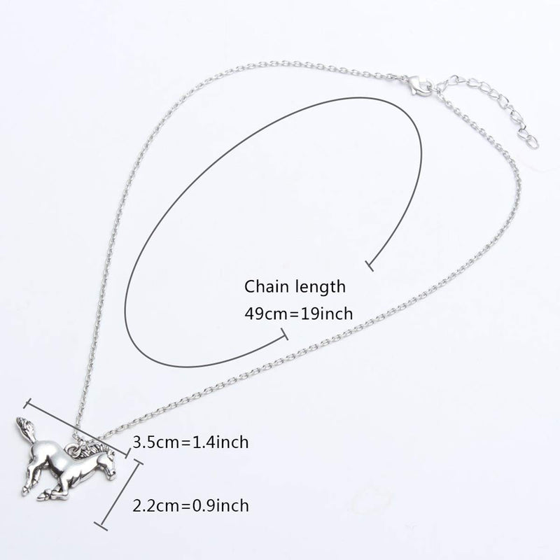 [Australia] - Silver Horse Gifts for Girl Teen Kids Necklace Stainless Steel Necklace Horse Jewelry for Women Gift 18" 