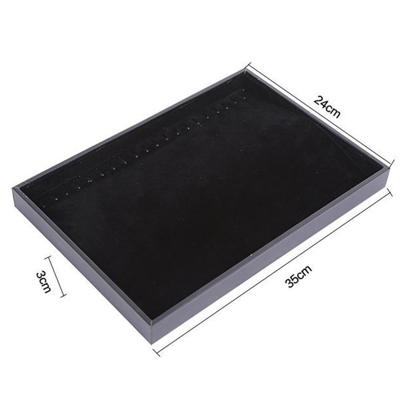 [Australia] - Homanda Black Velvet 20 Hook Necklace Jewelry Tray Display Showcase Organizer Case 