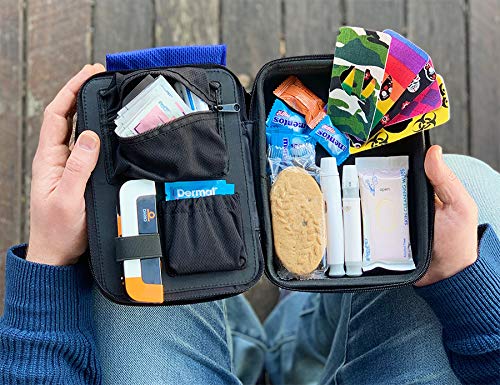 [Australia] - Glucology Diabetic Travel Case - Organizer for Blood Sugar Test Strips, Medication, Glucose Meter, Pills, Tablets, Pens, Insulin Syringes, Needles, Lancets (Black, Plus) Black 