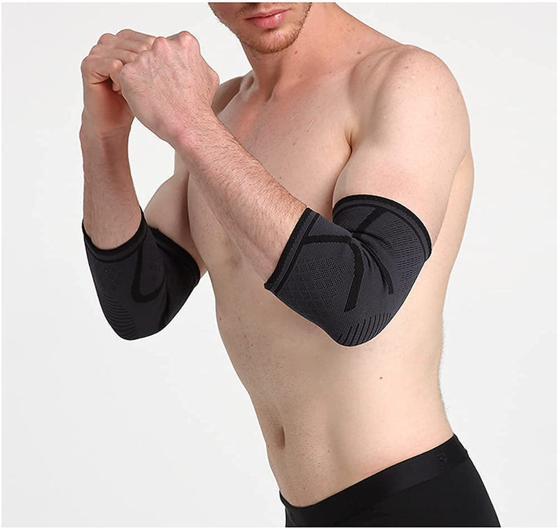[Australia] - VITTO Elbow Support - Elbow Brace - Compression Arm Sleeve for Tendonitis - Arthritis - Best for Tennis Elbow - Golfers Elbow - Weightlifting (L, Black, 1) L 