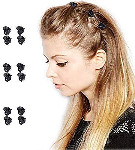 [Australia] - 12 Pcs Mini Hair Clips Plastic Hair Accessories Clips Hair Claws Pins Clamps for Girls, Women (Black) 12pcs Black 