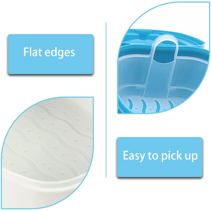 [Australia] - TAORANJU False Teeth Storage Container Orthodontic Retainer Case Denture Box Denture Bath Dental Retainer Box for Elderly and Adult Holder Denture Retainer Storage 