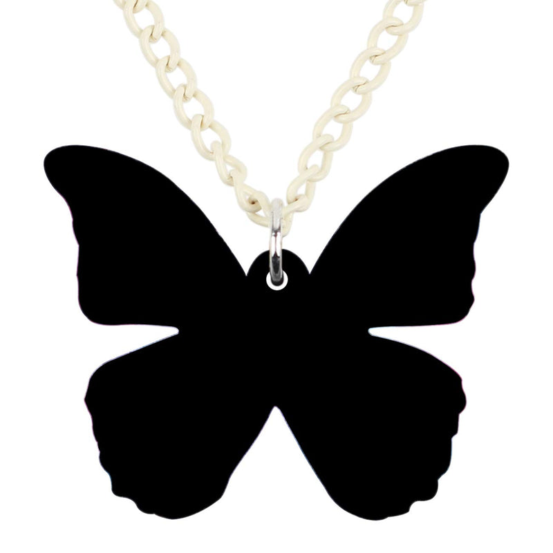 [Australia] - NEWEI Acrylic Floral Butterfly Necklace Chain Pendant Collar Fashion Summer Spring Insect Jewelry for Women Girl Gifts Charm Multicolor 