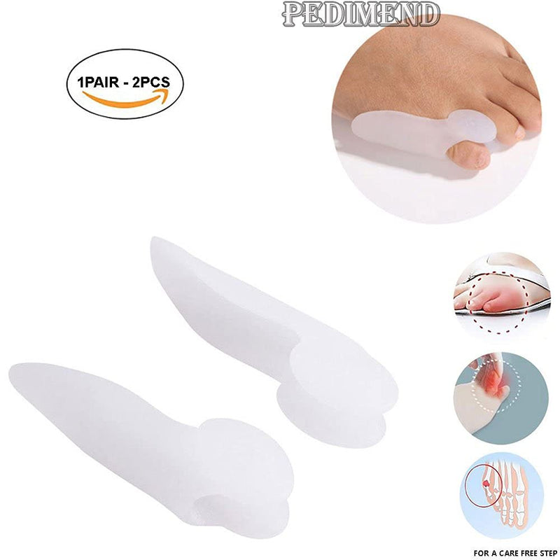 [Australia] - Pedimend Silicone Gel Small Toe Bunion Corrector - Pinky Toe Protectors for Bunions Treatment - Tailor's Bunion Pads - Protect Pinkie Toe from Rubbing & Hurt - Unisex - Foot Care (1PAIR - 2PCS) 1pair - 2pcs 