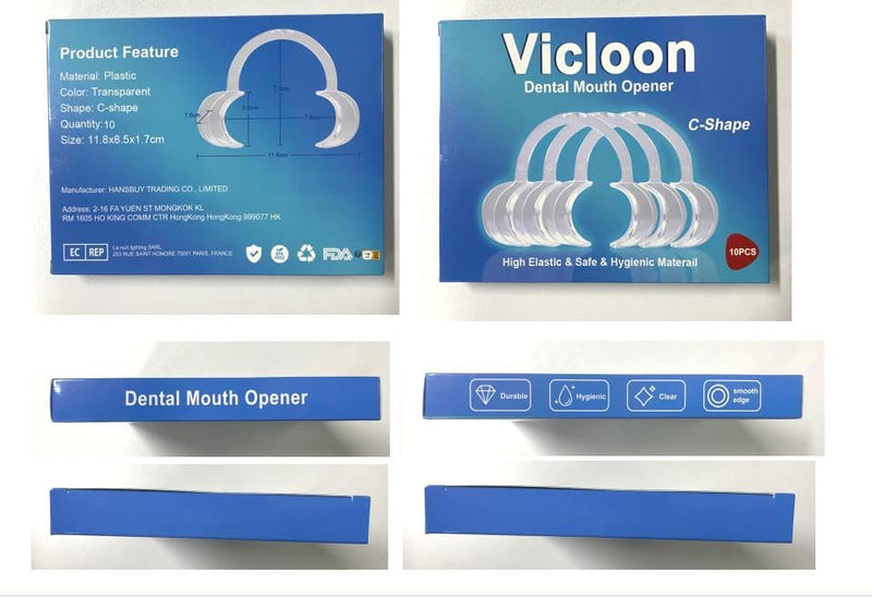 [Australia] - Vicloon Mouth Opener,10 Pcs Dental Mouth Opener,C-Shape Cheek Retractors for Open Mouth Game,Dentistry,Teeth Whitening,Suitable for Adults and Kids Blue 
