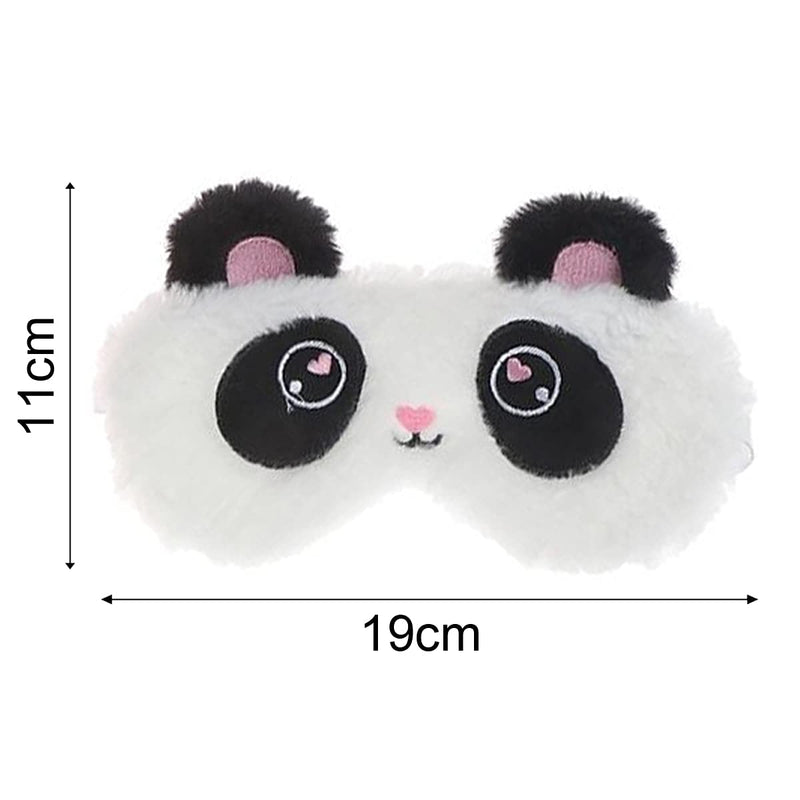 [Australia] - 2 Pcs Panda Fluffy Sleep Eye Masks Cute Animal Plush Eye Masks Elastic Sleeping Eye Covers for Travel, Office, Home Sleep Shading 