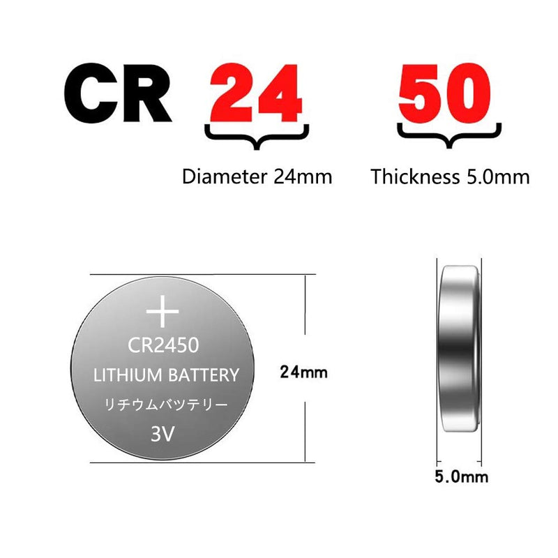[Australia] - SKOANBE 5Pack CR2450 Lithium 3V Button Coin Cell 2450 Battery 