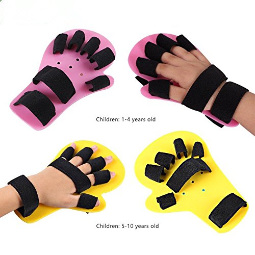 [Australia] - Child Finger Seperator Kids Hand Wrist Orthosis Splint Separate Children Finger Flex Spasm Extension Board Boy or Girl Polio Rehabilitation Exercise (Pink:1-4 Years Old) (Pink:1-4 Years Old) Pink:1-4 Year Old 